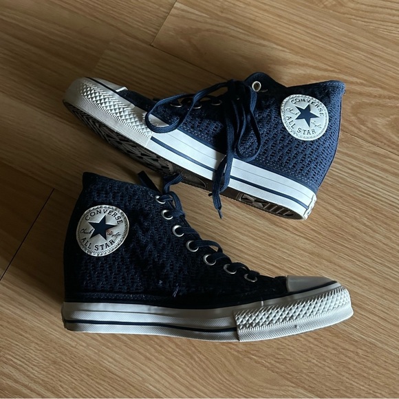 Converse All Star Lux Blue Hidden Wedge Shoes Women’s 8 - Picture 1 of 9